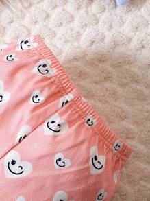 Baby Girl Cartoon Graphic Hooded Jacket & Sweatpants & Tee - Pink - View 6