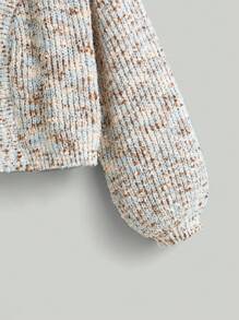 SHEIN MOD 段染落肩袖開襟開衫 - 彩色 - 查看 8