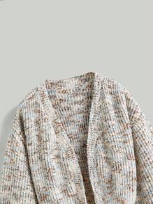 SHEIN MOD 段染落肩袖開襟開衫 - 彩色 - 查看 9