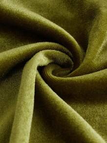 SHEIN Teen Girl Ruched Velvet Cami Dress - Lime Green - View 3