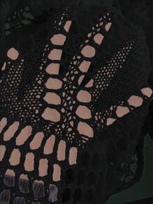 Swim Vcay 鏤空交叉露背罩衫洋裝不附比基尼 - 黑色 - 查看 8