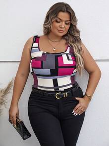 SHEIN Clasi 大碼幾何印花背心上衣 - 彩色 - 查看 6