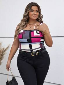 SHEIN Clasi 大碼幾何印花背心上衣 - 彩色 - 查看 7