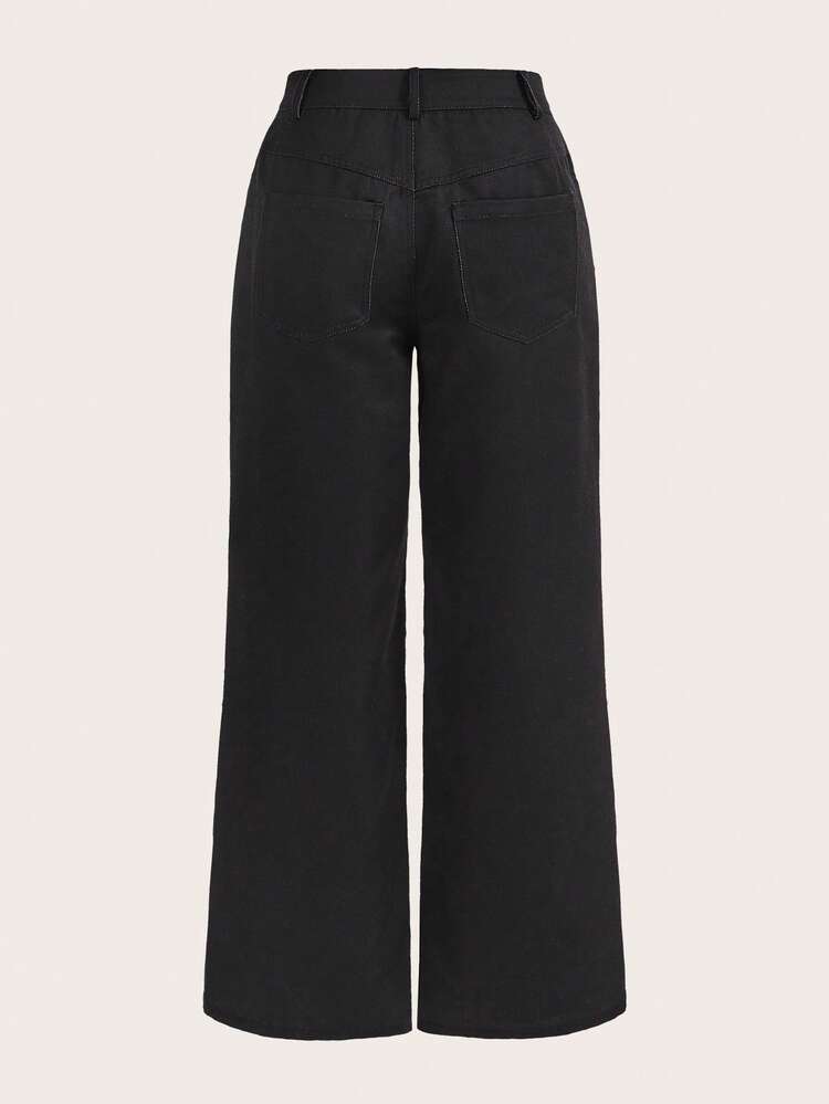 Slant Pocket Straight Leg Pants