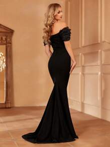 Faeriesty 一字肩魚尾裙下擺婚紗連衣裙