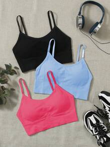 Easithlete 3入組無縫運動型胸罩 - 彩色 - 查看 1