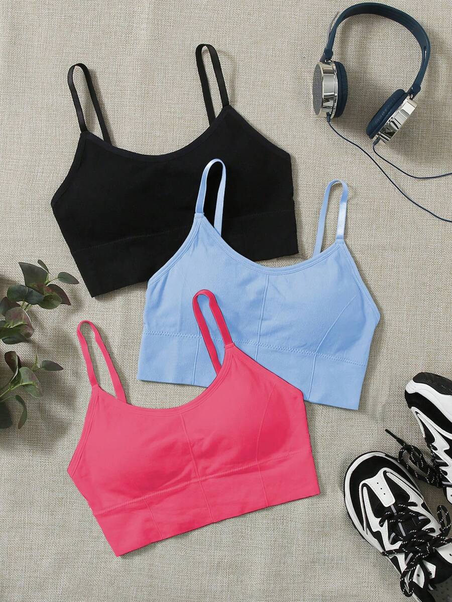 Easithlete 3入組無縫運動型胸罩 - 彩色 - 查看 1