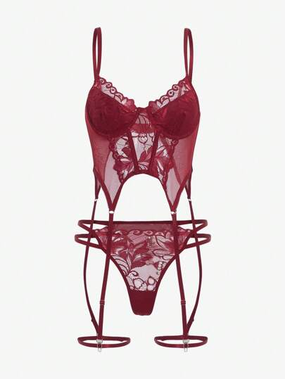 Seduluxe Bloemen Kanten Patchwork Verleidelijke Lingerie Set view 3
