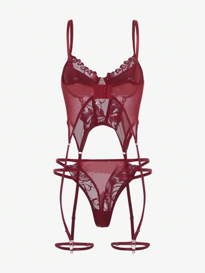 Seduluxe Bloemen Kanten Patchwork Verleidelijke Lingerie Set view 4