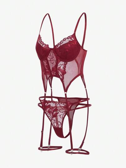 Seduluxe Bloemen Kanten Patchwork Verleidelijke Lingerie Set view 5