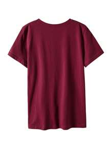 SHEIN EZwear 大碼字母圖案T恤