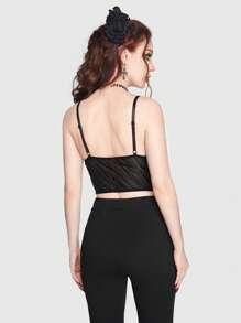 ROMWE Goth Top De Camisola Ajustado De Estilo Gótico Para Mujer Con Diseño De Murciélago Y Cebra - Burdeos - Ver 2