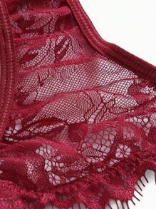 Ensemble de lingerie sexy, soutien-gorge à armatures en dentelle florale et culotte