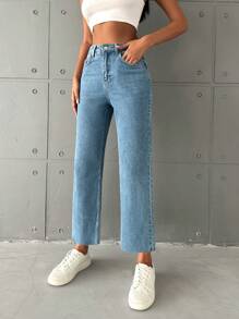 EURMUSE High Waist Straight Leg Jeans