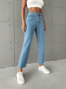 EURMUSE High Waist Straight Leg Jeans