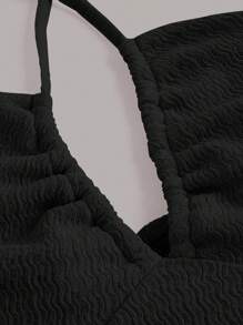 SHEIN ICON Solid Halter Top - Black - View 3