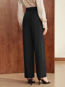 BizChic Pantalones de pierna ancha unicolor