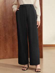 BizChic Pantalones de pierna ancha unicolor