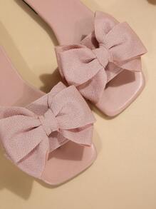 Bow Slippers Outdoor Celebrity Slippers For Women, Fashion Beach Sandals Anti-Slip Bow Outdoor Slippers Suitable For Date, Shopping, Beach, Recreation - Pink - View 4