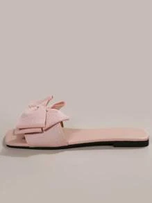 Bow Slippers Outdoor Celebrity Slippers For Women, Fashion Beach Sandals Anti-Slip Bow Outdoor Slippers Suitable For Date, Shopping, Beach, Recreation - Pink - View 6