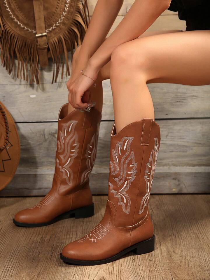 Square toe mid calf boots deals