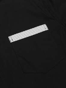 Nam Panel Tương phản Vá Túi Áo sơ mi - màu đen - Xem 3