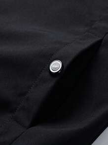 Men Zip Up Bomber Jacket - Black - View 3
