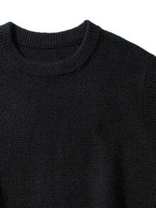 Men Solid Sweater Vest - Black - View 4