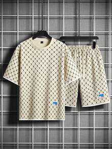 Hombres Shorts con camiseta con estampado - Albaricoque - Ver 1