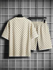 Hombres Shorts con camiseta con estampado - Albaricoque - Ver 2