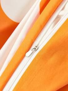 3 piezas naranja fantasma de Halloween patrón poliéster Set colcha , incluido 1 Colcha con 2 Fundas de almohada