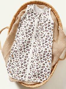 Cozy Pixies 1入組嬰兒豹紋和心形印花睡袋 - 彩色 - 查看 1