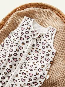 Cozy Pixies 1入組嬰兒豹紋和心形印花睡袋 - 彩色 - 查看 4