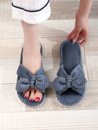 Fall/Winter Open Toe Slippers With Soft-Soled Bottom For Indoor Home Use, Suitable For Spring, Autumn And Wooden Floors, Noiseless,Fluffy Slippers