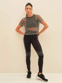 SHEIN Geo E Estampa Tropical Top - Multicolorido - Visão 3