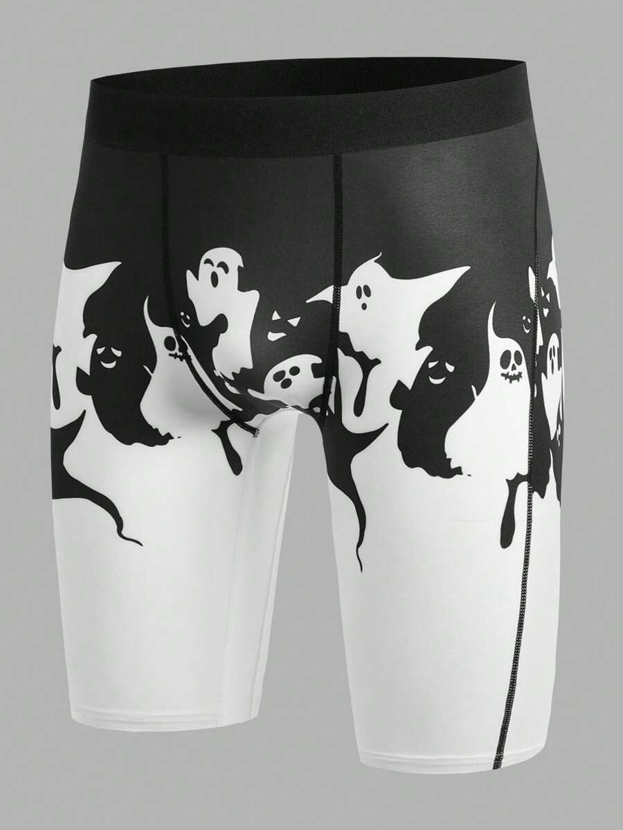 Heren Halloweenprint Bikershort