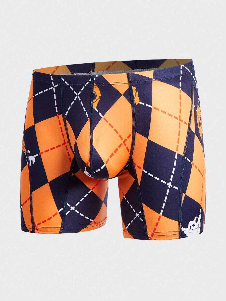 Men Halloween Geo Print Boxer Brief - Multicolor - View 1