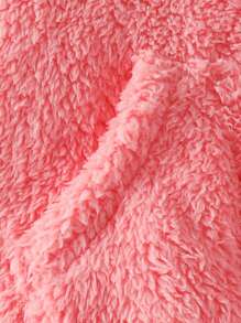 Kleines Mädchen Teddy Jacke mit 3D Ohr Design, Kapuze, Reißverschluss