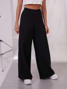 SHE(IN) BRASIL Đồ họa Khẩu hiệu Quần ống rộng - màu đen - Xem 5