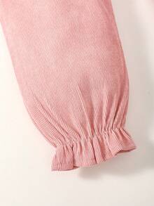 SHEIN 女小童紙袋腰荷葉邊長褲 - 粉色 - 查看 4