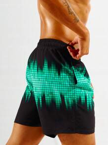 Surfspeed 男士幾何印花腰部抽繩泳褲 - 彩色 - 查看 5