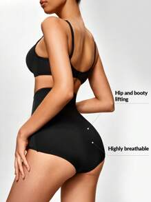 SHAPORA 高腰塑形三角褲 - 黑色 - 查看 3