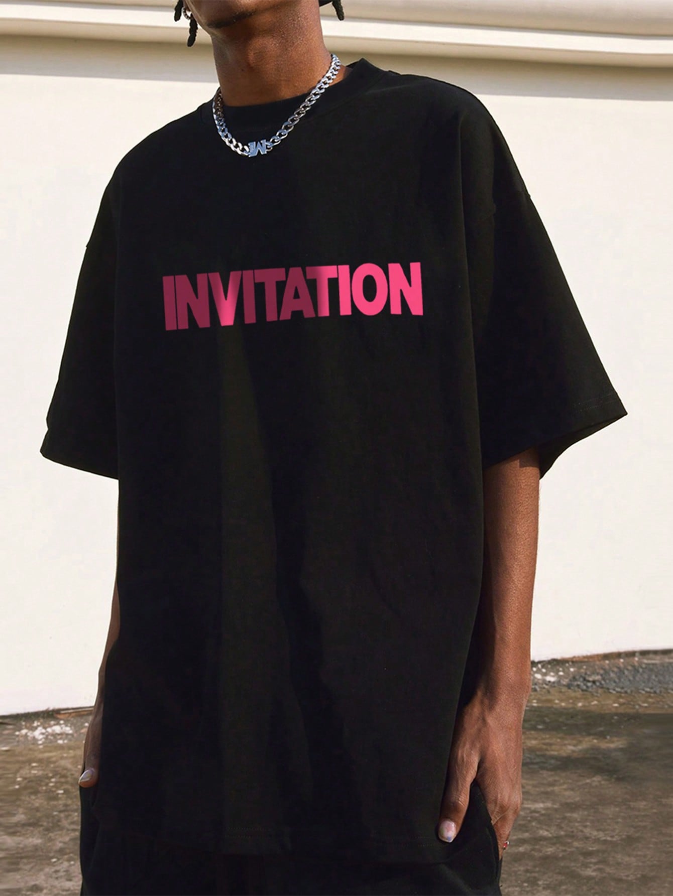 Men Letter Graphic Drop Shoulder Tee