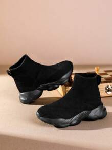 高幫襪型運動鞋 - 黑色 - 查看 5