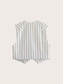 Striped Print Vest Blazer