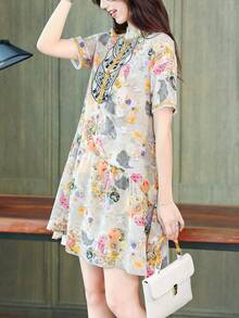 Floral Print Smock Dress