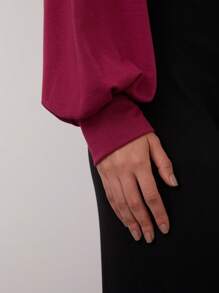 SHE(IN) BRASIL 素色燈籠袖短款運動衫 - 玫紅色 - 查看 6