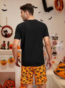 Hombres Conjunto de pijama con estampado de halloween - Multicolor - Ver 2