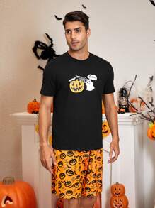 Hombres Conjunto de pijama con estampado de halloween - Multicolor - Ver 5