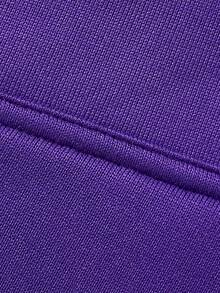 Manfinity Homme Nam Đồ họa Chữ cái Túi kangaroo Dây rút Lót nhiệt Hoodie - Màu tím - Xem 5